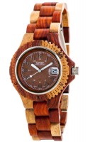 TENSE Holzuhr // Mens Compass mehrfarbiges Karriholz