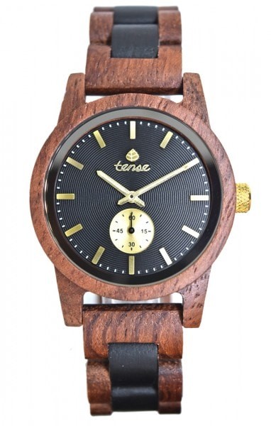 Kunststube Schmied : TENSE Holzuhr // Mens Hampton Karriholz Black Oak