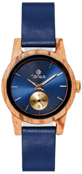 Kunststube Schmied : TENSE Holzuhr // Womens Leather Hampton Zebranoholz