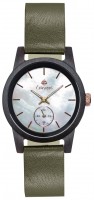 TENSE Holzuhr // Womens Leather Hampton Black Oak