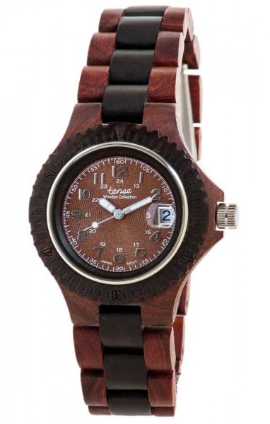 Kunststube Schmied : TENSE Holzuhr // Womens Compass Karriholz Black Oak