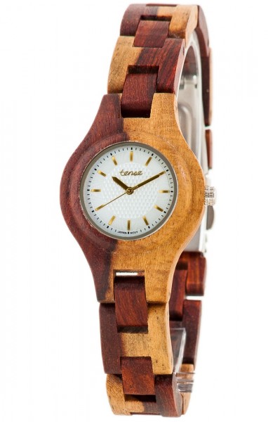 Kunststube Schmied : TENSE Holzuhr // Womens Pacific mehrfarbiges Karriholz