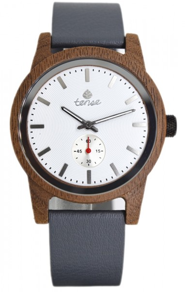 Kunststube Schmied : TENSE Holzuhr // Mens Leather Hampton Walnussholz