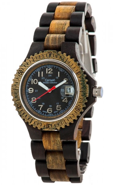 Kunststube Schmied : TENSE Holzuhr // Mens Compass Black Oak Greenwood