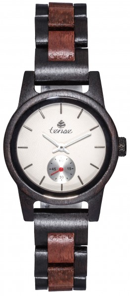 Kunststube Schmied : TENSE Holzuhr // Womens Hampton Black Oak Karriholz