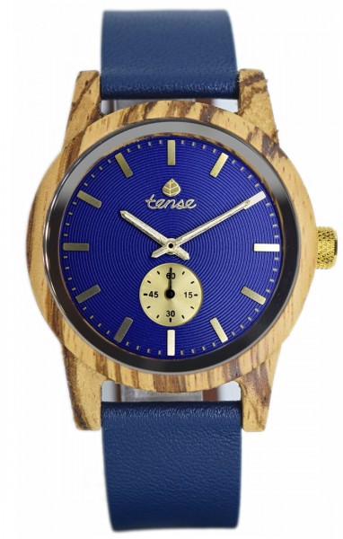 Kunststube Schmied : TENSE Holzuhr // Mens Leather Hampton Zebranoholz