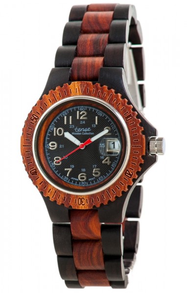 Kunststube Schmied : TENSE Holzuhr // Mens Compass Black Oak Karriholz